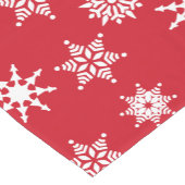 クリスマスフェスティバルレッド&ホワイトスノーフレークススターズ ショートテーブルランナー (コーナー)