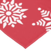 クリスマスフェスティバルレッド&ホワイトスノーフレークススターズ テーブルクロス (アングル)