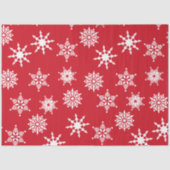 クリスマスフェスティバルレッド&ホワイトスノーフレークススターズ 薄葉紙 (正面)
