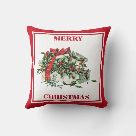 クリスマスフェスティバルヴィンテージクリスマスギフト クッション (裏面)