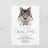 クリスマスフェスティバル冬の動物招待状 招待状 (正面/裏面)