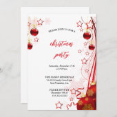 クリスマスフェスティバル赤と白の冬 招待状 (正面/裏面)