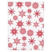 クリスマスフェスティバル赤と白の雪片スタータブ テーブルクロス (正面)