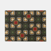 クリスマスフェスティバル赤十字抽象芸術デイジー ドアマット (正面)