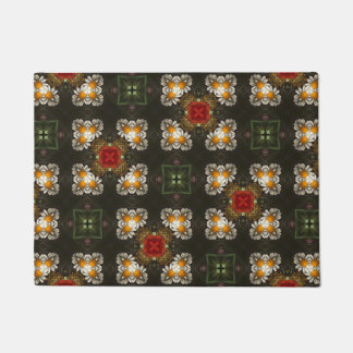 クリスマスフェスティバル赤十字抽象芸術デイジー ドアマット