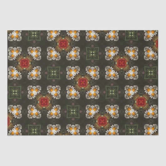 クリスマスフェスティバル赤十字抽象芸術デイジー 薄葉紙 (正面)