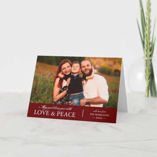 クリスマスフェスティバル赤恋と平和の写真 シーズンカード (正面)