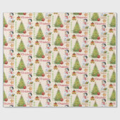 クリスマスフェスティバル雪だるま ラッピングペーパー (フラット)