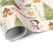クリスマスフェスティバル雪だるま ラッピングペーパー (ロールコーナー)