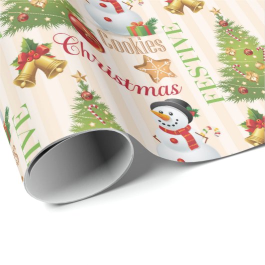 クリスマスフェスティバル雪だるま ラッピングペーパー (ロールコーナー)