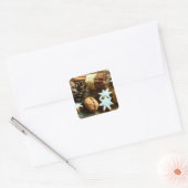 クリスマスフェスティバル食。シナモン、ナッツ、スター スクエアシール (封筒)