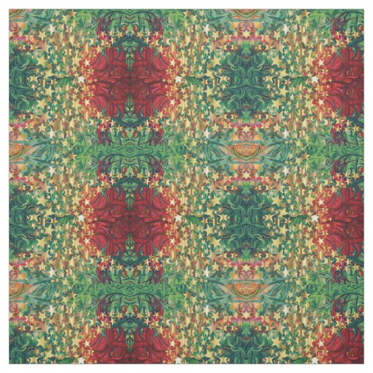 クリスマスフェスティバル |金ゴールド星 |抽象芸術 ファブリック (見本)