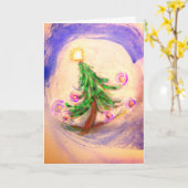 クリスマスフェリシティ明るいクリスマスツリーカード カード (黄色い花)