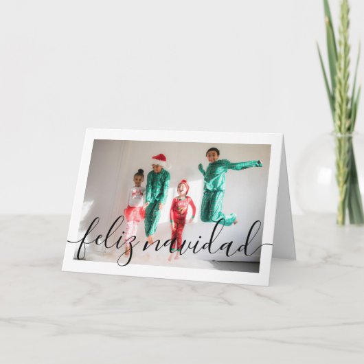 クリスマスフェリズナビダッドタイポグラフィホリデーフォト シーズンカード (正面)