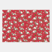 クリスマスフェレットラッピング紙シート ラッピングペーパーシート (正面)