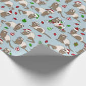クリスマスフェレットラッピング紙 ラッピングペーパー (角)