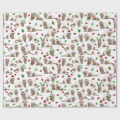クリスマスフェレットラッピング紙 ラッピングペーパー (フラット)
