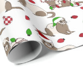 クリスマスフェレットラッピング紙 ラッピングペーパー (ロールコーナー)