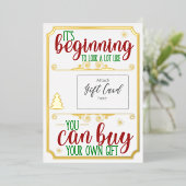 クリスマスフォイルおもしろいギフトカード伝票所持者 箔シーズンカード (立ち正面)