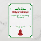 クリスマスフォイルおもしろいギフトカード伝票所持者 箔シーズンカード (裏面)