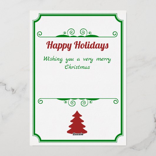 クリスマスフォイルおもしろいギフトカード伝票所持者 箔シーズンカード (裏面)