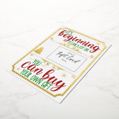 クリスマスフォイルおもしろいギフトカード伝票所持者 箔シーズンカード (回転した状態)