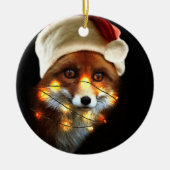 クリスマスフォックス セラミックオーナメント (正面)