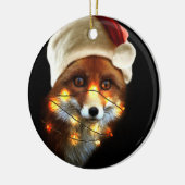 クリスマスフォックス セラミックオーナメント (左)
