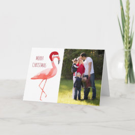 クリスマスフォトおもしろいカードSanta flamingo シーズンカード