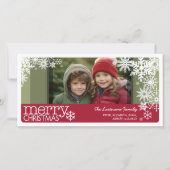 クリスマスフォトお洒落- Let It Snow Snowflaks シーズンカード (正面)