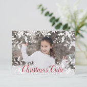 クリスマスフォトとクリスマスかわいこちゃん文字 カード (スタンド正面)