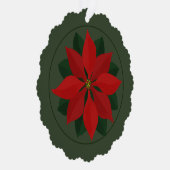 クリスマスフォトとポインセチア オーナメントカード (右)