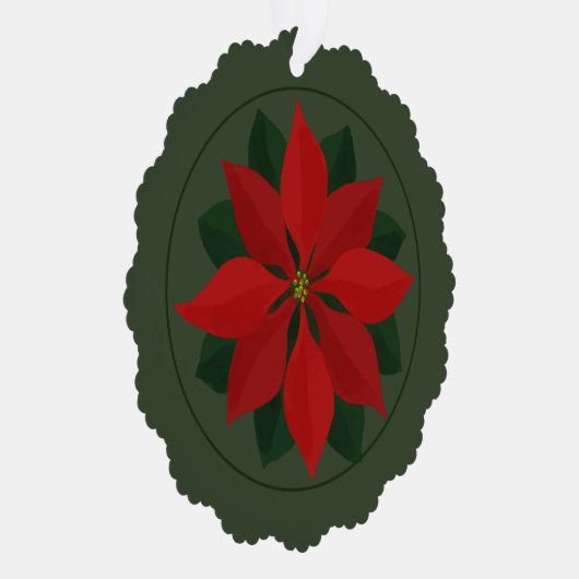 クリスマスフォトとポインセチア オーナメントカード (右)