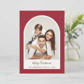 クリスマスフォトアーチ写真フレームレッド シーズンカード (スタンド正面)