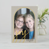 クリスマスフォトアーチ垂直 – 植物学JOY 箔シーズンカード (立ち正面)