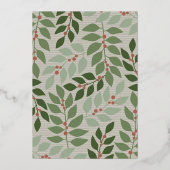 クリスマスフォトアーチ垂直 – 植物学JOY 箔シーズンカード (裏面)