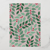 クリスマスフォトアーチ垂直 – JOYバラ金ゴールド 箔シーズンカード (裏面)