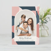 クリスマスフォトアーチ型フレームコーラルブルー シーズンカード (スタンド正面)