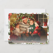 クリスマスフォトウォーターカラーフローラ休日 ノートカード (正面)