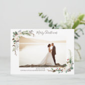 クリスマスフォトウォーターカラーベリー、松の枝 シーズンカード (スタンド正面)