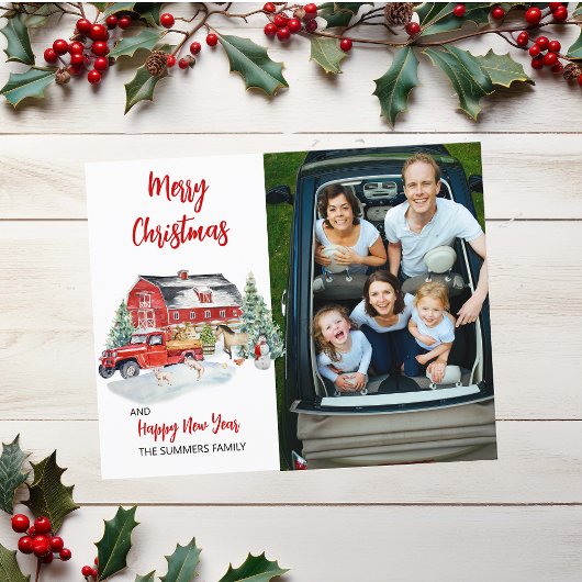 クリスマスフォトウォーターカラー素朴バーンファームバジェット