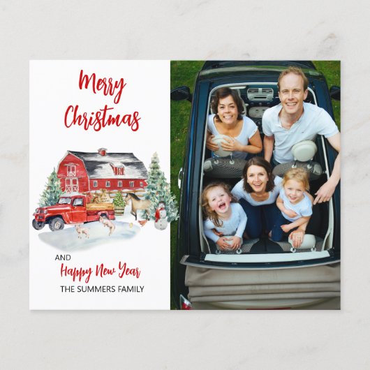 クリスマスフォトウォーターカラー素朴バーンファームバジェット (正面)