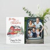 クリスマスフォトウォーターカラー素朴バーンファーム冬 シーズンカード (スタンド正面)