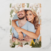 クリスマスフォトウッドランドアニマルズ&コージービレッジ 箔シーズンカード (正面)