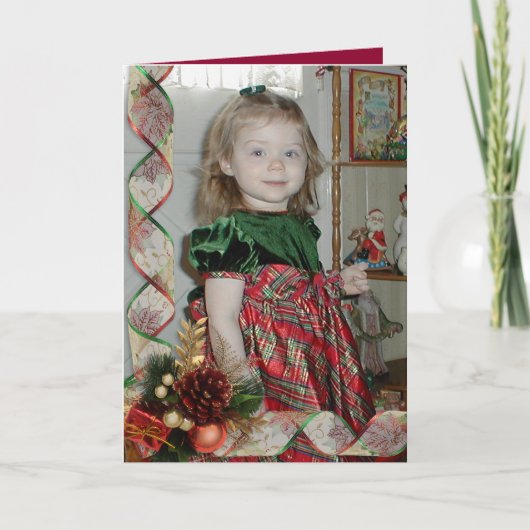 クリスマスフォトエレガントカードリボン シーズンカード (正面)