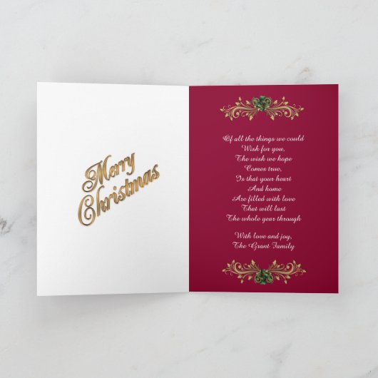 クリスマスフォトエレガントカードリボン シーズンカード (内部)