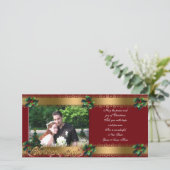 クリスマスフォトエレガントカード金ゴールドクラシック シーズンカード (スタンド正面)