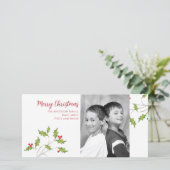 クリスマスフォトエレガントボタニカルホリーベリー シーズンカード (スタンド正面)