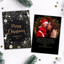 クリスマスフォトエレガントユニークモダン シーズンカード