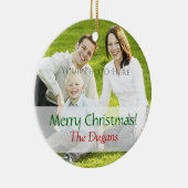 クリスマスフォトオーナメントカスタムテンプレート セラミックオーナメント (右)